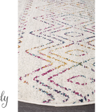 Heaven Multi Colour Tribal Pattern Round Rug