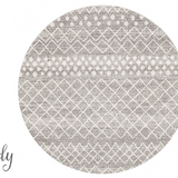 Heaven Silver Tribal Diamond Round Rug