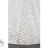 Heaven Silver Tribal Diamond Round Rug