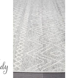 Heaven Silver Tribal Diamond Hallway Runner