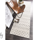 Heaven Ivory Grey Tribal Diamond Hallway Runner