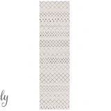 Heaven Ivory Grey Tribal Diamond Hallway Runner