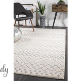 Heaven Ivory Grey Tribal Diamond Rug