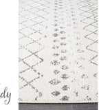 Heaven Ivory Grey Tribal Diamond Hallway Runner