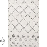 Heaven Ivory Grey Tribal Diamond Hallway Runner