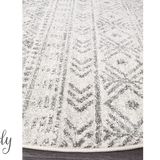 Heaven Grey Tribal Geometric Diamond Round Rug