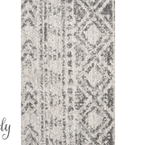 Heaven Grey Tribal Geometric Diamond Round Rug