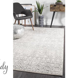 Heaven Grey Tribal Geometric Diamond Rug