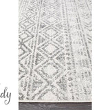 Heaven Grey Tribal Geometric Diamond Hallway Runner