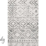 Heaven Grey Tribal Geometric Diamond Hallway Runner