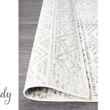 Heaven Grey Tribal Geometric Diamond Hallway Runner