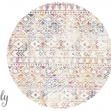 Heaven Multicolour Tribal Geometric Diamond Round Rug