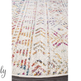 Heaven Multicolour Tribal Geometric Diamond Round Rug