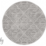 Heaven Silver Geometric Diamond Round Rug