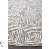 Heaven Silver Geometric Diamond Round Rug