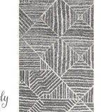 Heaven Silver Geometric Diamond Round Rug
