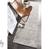 Heaven Silver Geometric Diamond Hallway Runner