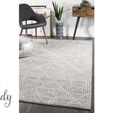 Heaven Silver Geometric Diamond Rug