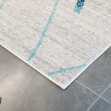 Heaven Blue Grey Abstract Diamond Rug