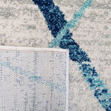 Heaven Blue Grey Abstract Diamond Rug