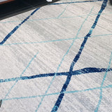 Heaven Blue Grey Abstract Diamond Rug
