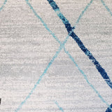 Heaven Blue Grey Abstract Diamond Rug