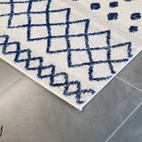 Heaven Ivory Blue Tribal Pattern Rug