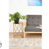 Odette Blue Beige Geometric Distressed Rug