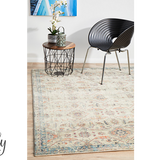 Odette Blue Beige Geometric Distressed Rug