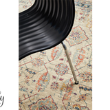 Odette Blue Beige Geometric Distressed Rug