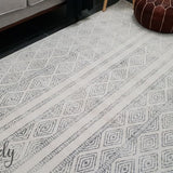 Heaven Grey Tribal Diamond Pattern Rug