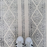 Heaven Grey Tribal Diamond Pattern Rug