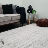 Heaven Grey Tribal Diamond Pattern Rug