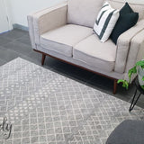 Heaven Silver Tribal Diamond Rug
