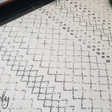 Heaven Ivory Grey Tribal Diamond Rug