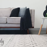 Heaven Ivory Grey Tribal Diamond Rug