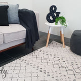 Heaven Ivory Grey Tribal Diamond Rug