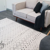 Heaven Ivory Grey Tribal Diamond Rug