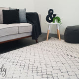 Heaven Ivory Grey Tribal Diamond Rug