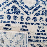 Heaven Blue Ivory Tribal Diamond Rug