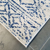 Heaven Blue Ivory Tribal Diamond Rug
