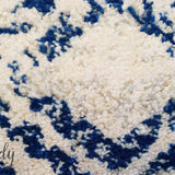 Heaven Blue Ivory Tribal Diamond Rug