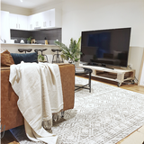 Heaven Grey Tribal Geometric Diamond Rug