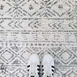 Heaven Grey Tribal Geometric Diamond Rug