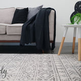 Heaven Grey Tribal Geometric Diamond Rug