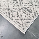 Heaven Grey Tribal Geometric Diamond Rug