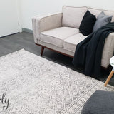 Heaven Grey Tribal Geometric Diamond Rug