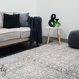 Heaven Grey Tribal Geometric Diamond Rug