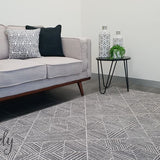 Heaven Silver Geometric Diamond Rug