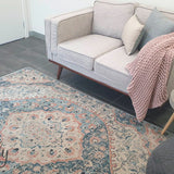Odette Blue Medallion Vintage Rug